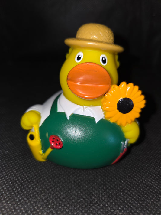 Rubber Duck - Gardener with Sunflower
